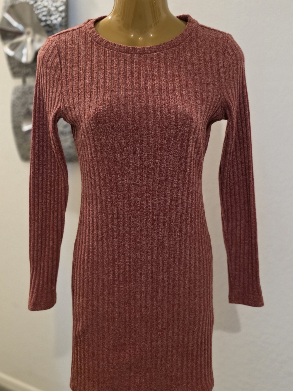 Forever 21 Long Sleeve Ribbed Knit Sweater Dress Size M